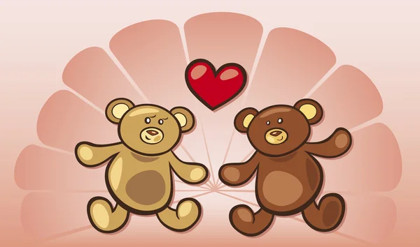 Teddy bears in love — Stock Vector