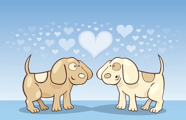 Влюбленные щенки — стоковый вектор