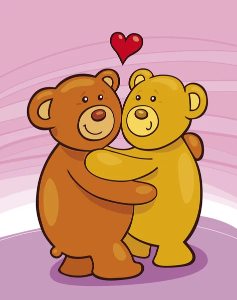 Teddy Bears apaixonada — Vetor de Stock
