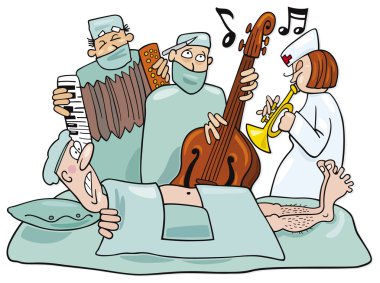 Crazy surgeons operation band clipart