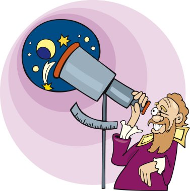 Galileo the astronomer clipart