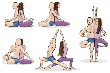 Yoga in Couple clipart