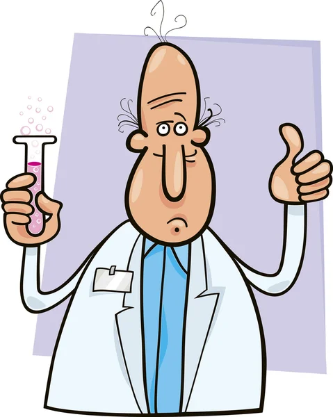 Scientist with vial — Stock Vector