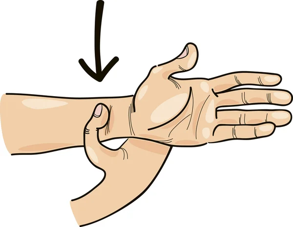 特別な指圧ポイントの手 — ストックベクタ