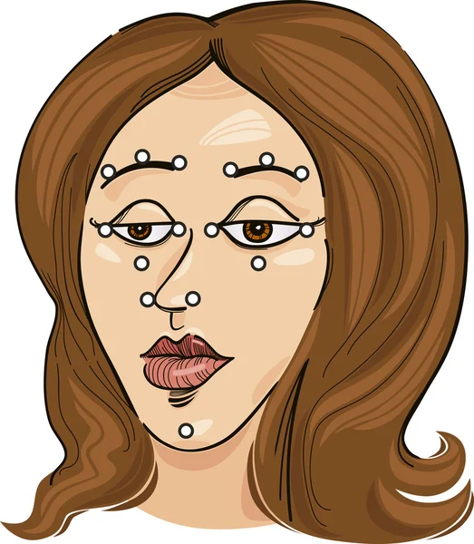 Points d'acupression sur le visage — Image vectorielle
