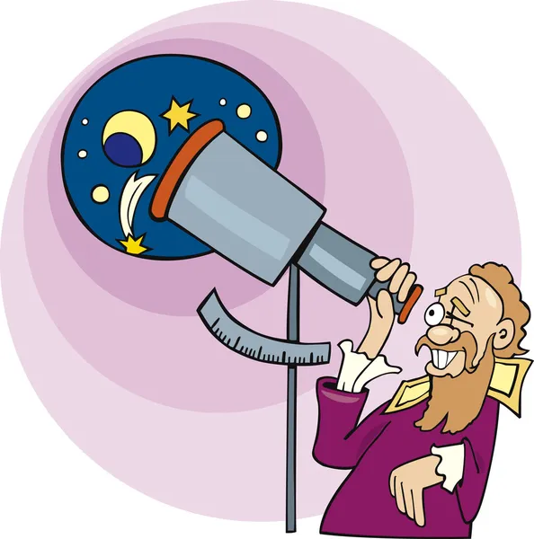 Astronom Galileo — Stok Vektör