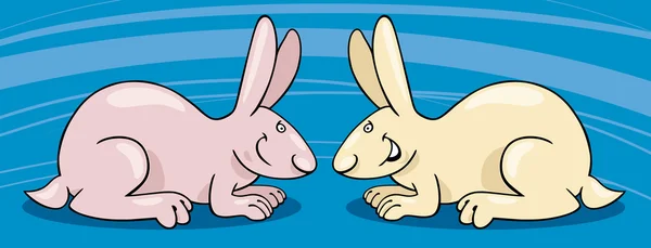 Dvě roztomilé králíčky — Stockový vektor