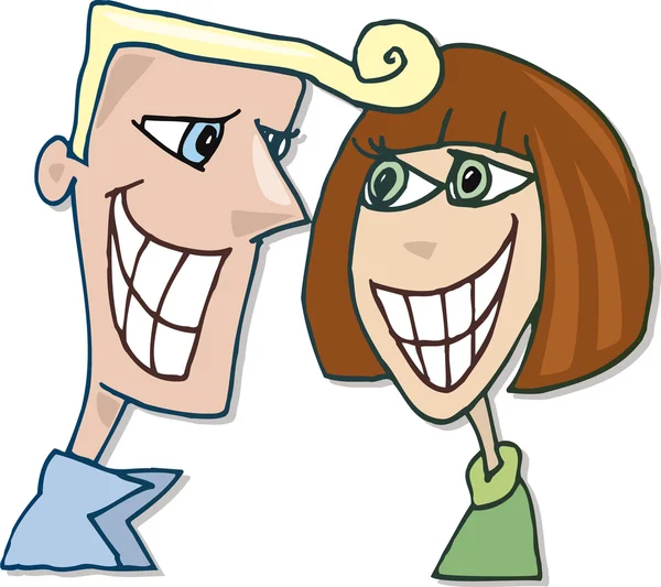 Couple heureux amoureux souriant — Image vectorielle