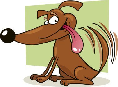 Dog waging his tail clipart