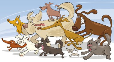 Running dogs clipart