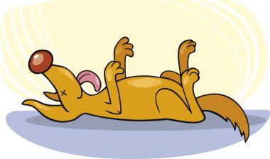 Dog's tricks: play dead clipart