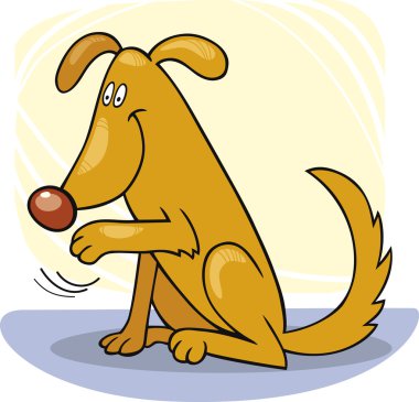 Dog's tricks: wave hello clipart