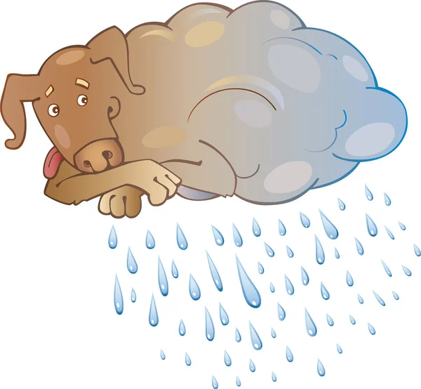 Rainy Dog — Stock Vector