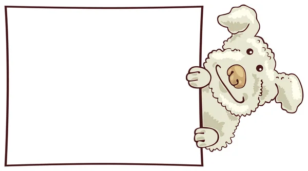 Perro charco blanco con tarjeta — Archivo Imágenes Vectoriales