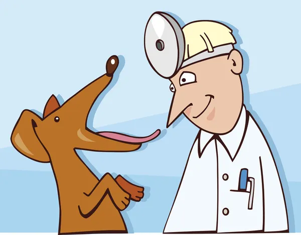 Perro en veterinaria — Vector de stock