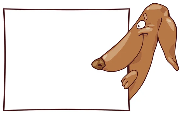 Teckel hond en kaart — Stockvector