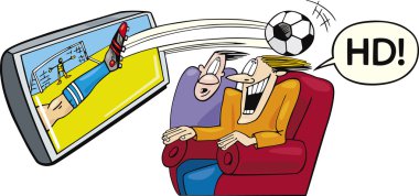 Sport on high definition television clipart