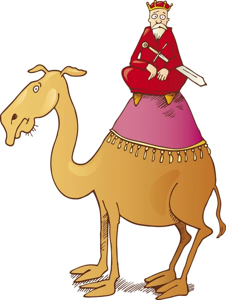 Um dos três reis em camelo — Vetor de Stock