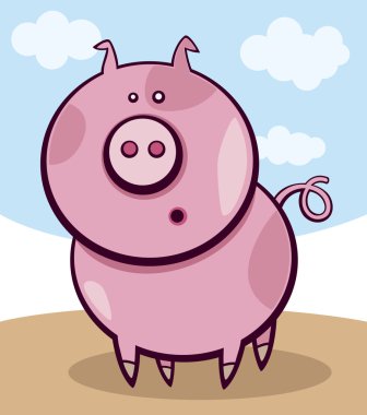 Surprised pig clipart