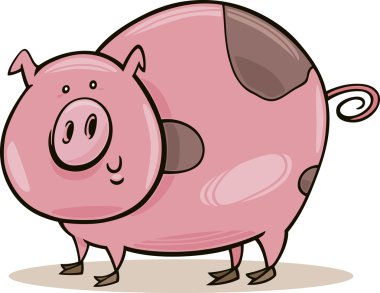 Farm animals: spotted pig clipart