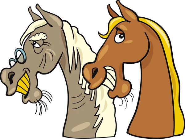 Παλιό άλογο και ένα νεαρό — Διανυσματικό Αρχείο