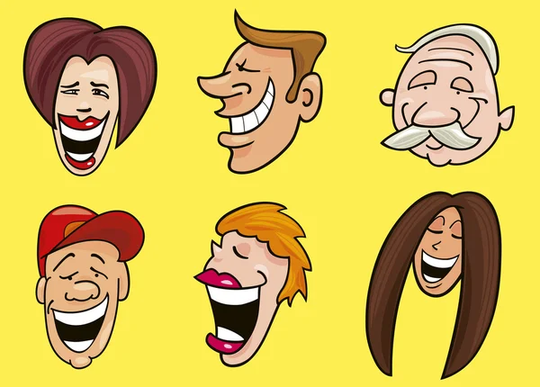 Set of funny faces — Stock Vector
