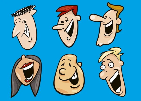 Set of funny faces — Stock Vector