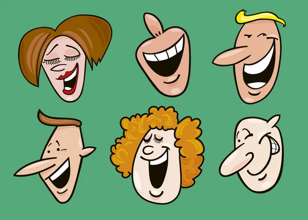 Reihe lustiger Gesichter — Stockvektor