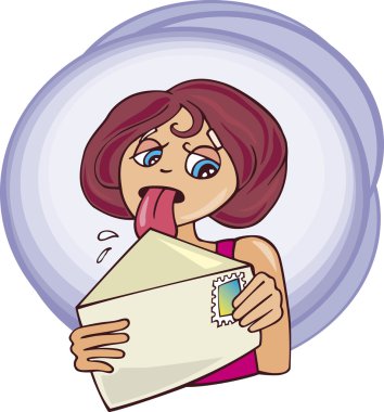 Girl and letter clipart