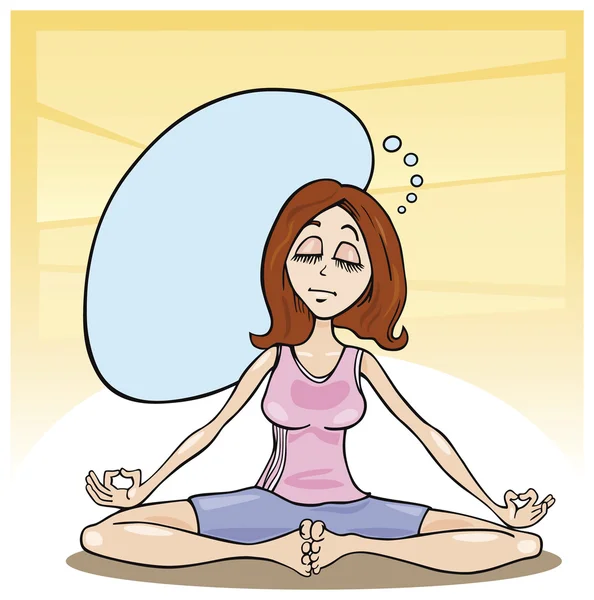 Kadın meditasyon — Stok Vektör