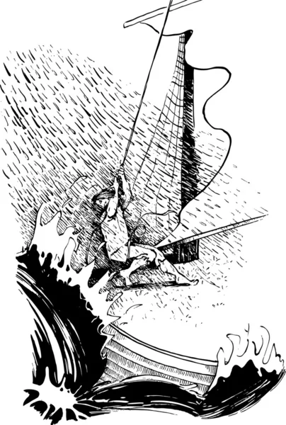 Моряк в шторме — стоковый вектор