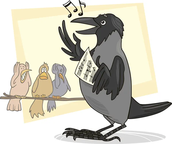 Zpívající crow — Stockový vektor