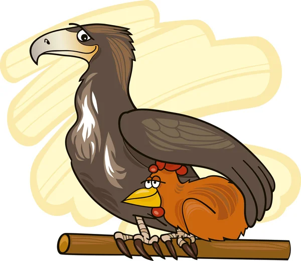 Eagle en kip — Stockvector