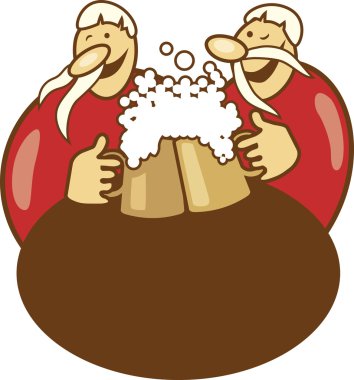 Pub logo with guys drinking beer clipart