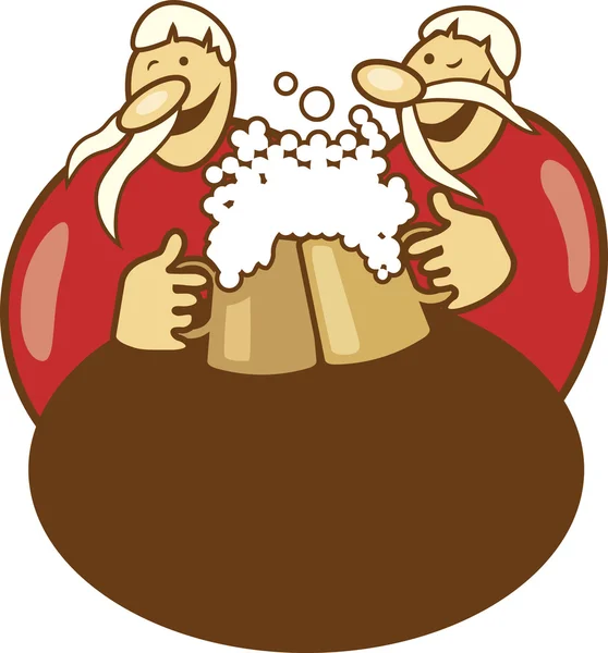 Pub-Logo mit Bier trinkenden Jungs — Stockvektor