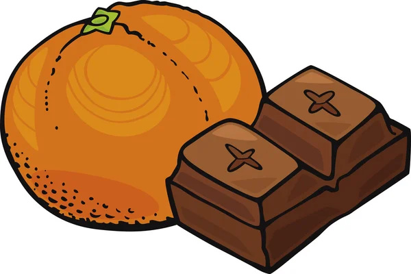 Blocco di arancia e cioccolato — Vettoriale Stock