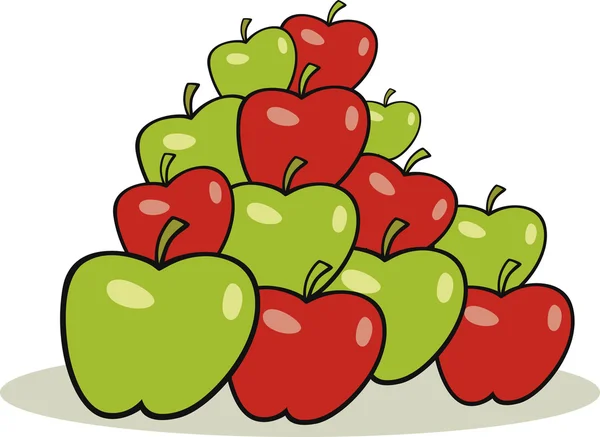 Haufen Äpfel — Stockvektor
