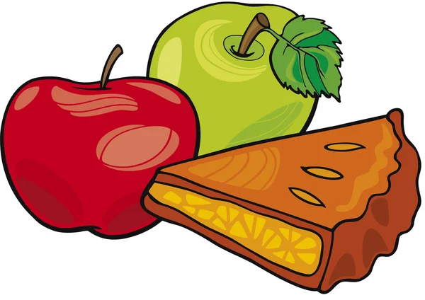 Elma ve elma pasta — Stok Vektör