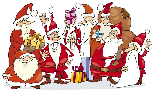 Gruppo Babbo Natale — Vettoriale Stock