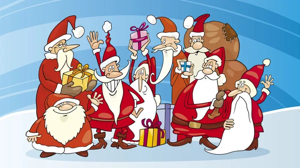 Gruppo di Babbo Natale — Vettoriale Stock