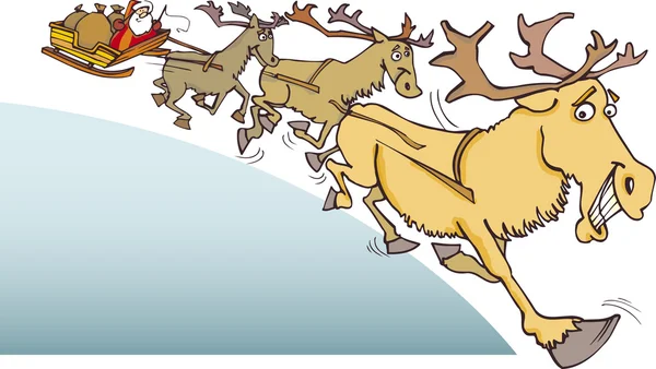 Santa Claus e renne — Vettoriale Stock