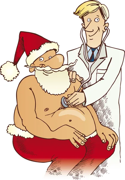 Άγιος Βασίλης και ο γιατρός — Διανυσματικό Αρχείο