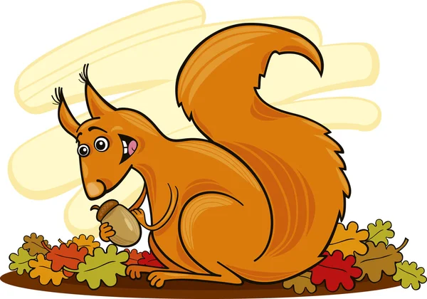 Écureuil avec écrou — Image vectorielle