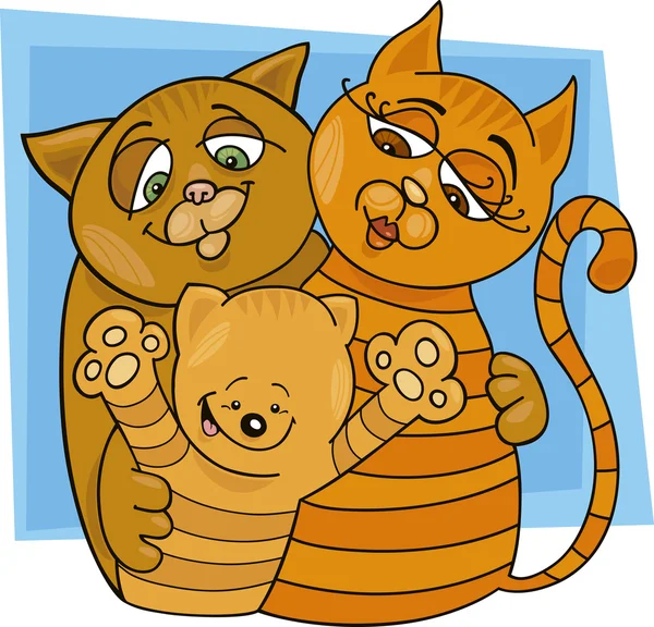 Γάτες οικογένεια — Διανυσματικό Αρχείο