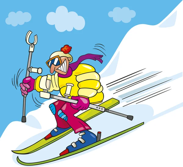 Kayak çılgın adam — Stok Vektör