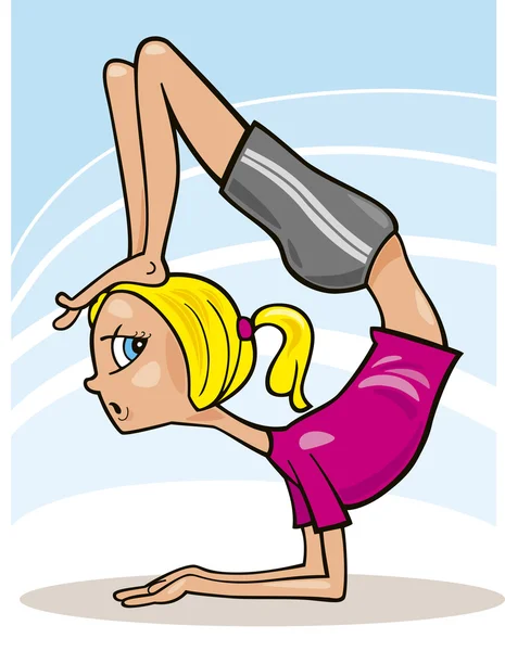 Girl practice yoga — Stock Vector