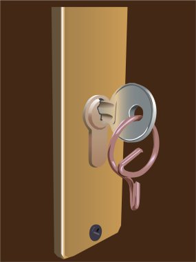 Key in lock clipart