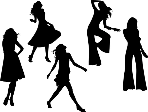 Woman silhouettes — Stock Vector