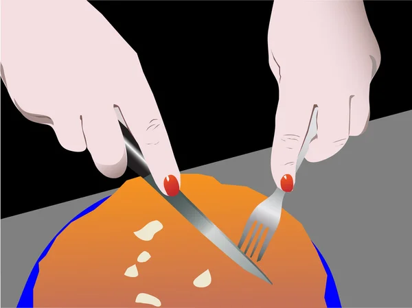 Fourchette et couteau — Image vectorielle