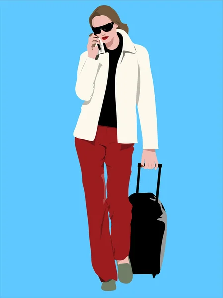 With baggage — Stock Vector